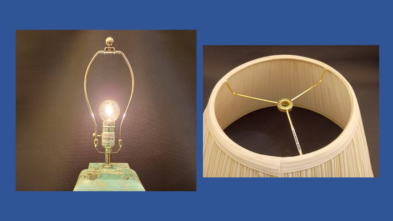 河原郁子NY・シャンデリア東京のランプシェード固定方法のアメリカンタイプ（ハープ式）の実際の画像