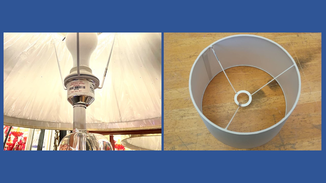 河原郁子NY・シャンデリア東京が実際にランプシェードをヨーロピアンタイプ（ソケット固定式）で交換している画像