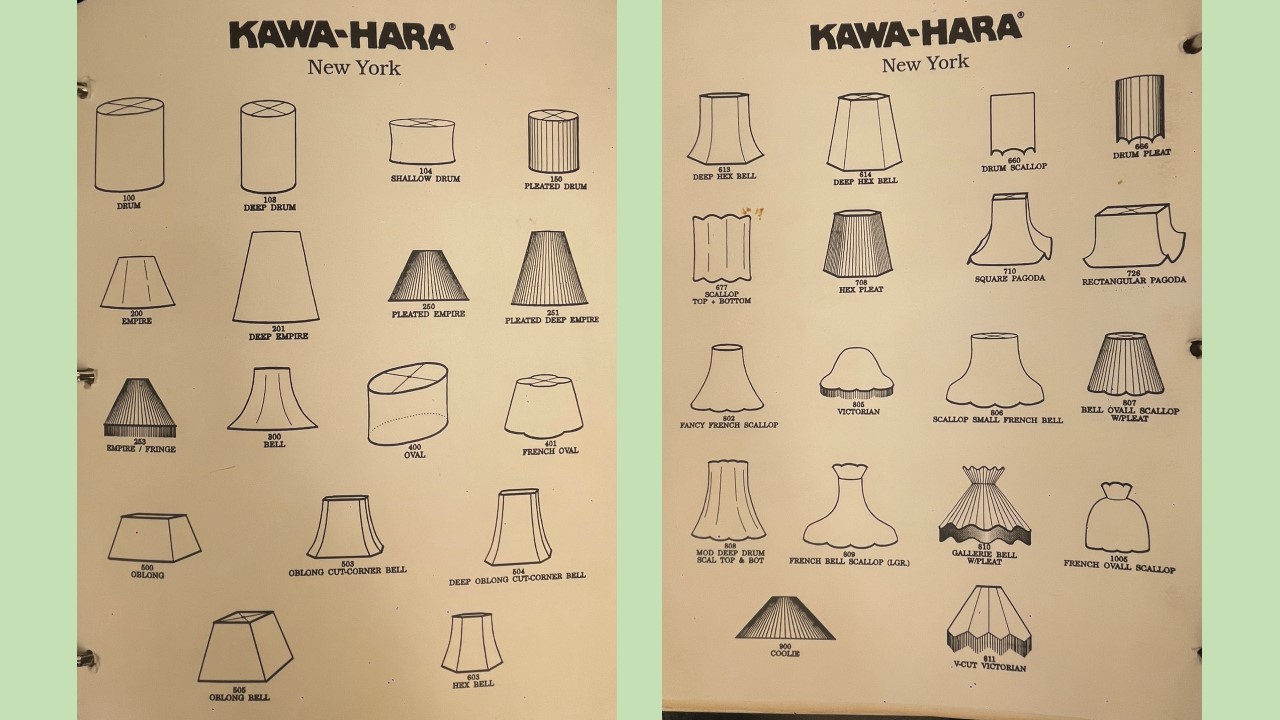 河原郁子NY・シャンデリア東京が実際にデザインしたランプシェードスタイルの一覧画像